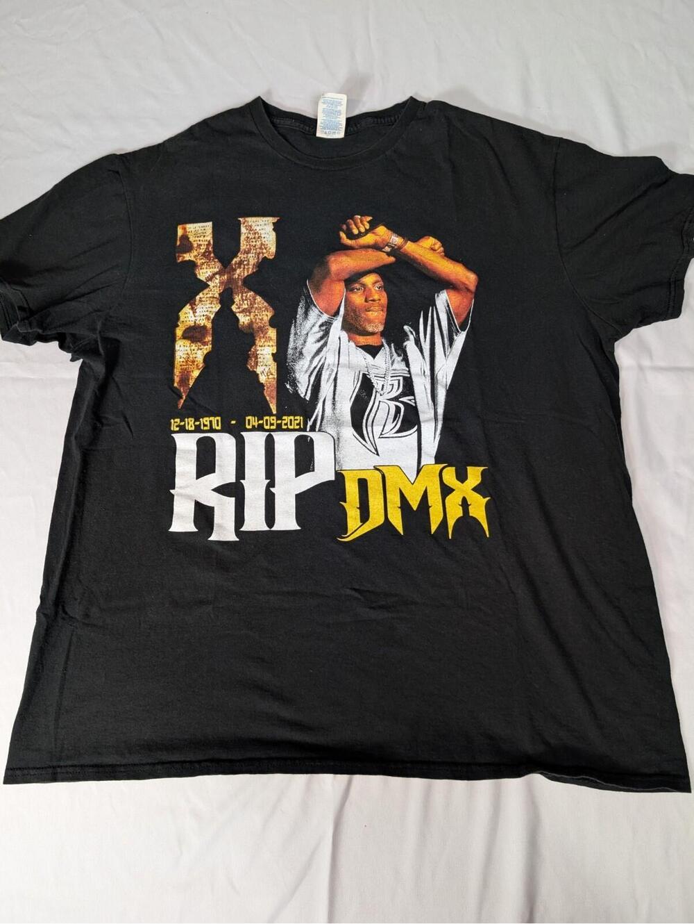 DMX RIP Memorial T-Shirt XL Black Double Sided Hip Hop Rap Legend Album Cover...